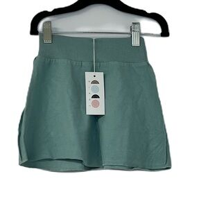 NWT Coco Blanc girls sz 5 sage green french terry aline spring summer skirt fun
